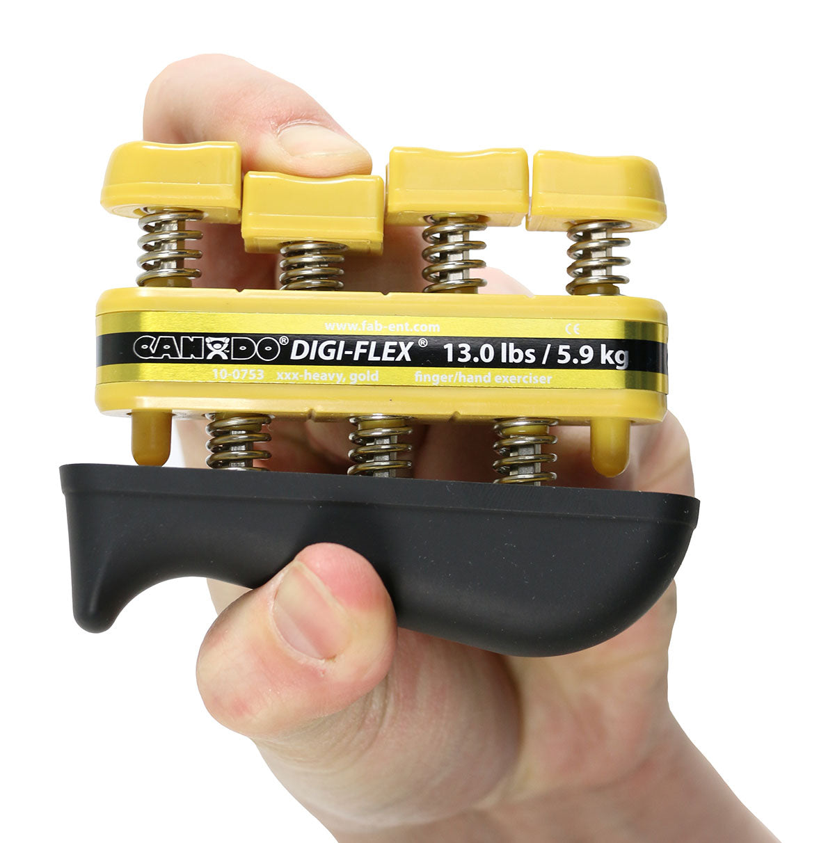 Ejercitador Digiflex Dorado En Uso Para Rehabilitación De Mano Y Terapia Física. Distribuidor Mayorista, Precios Por Mayor.