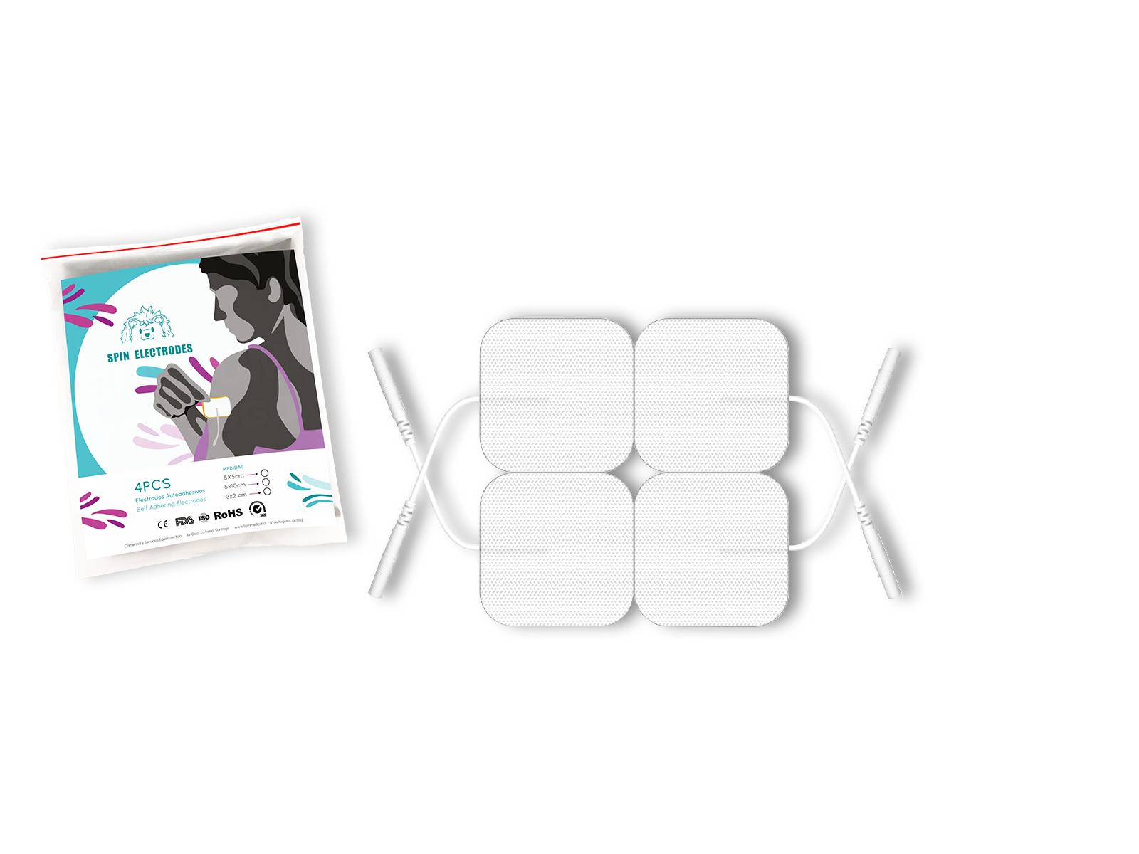 Pads 5x5 Cm Para Electroterapia En Fisioterapia. Distribuidor Mayorista, Precios Por Mayor.