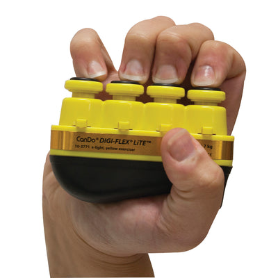 Ejercitador Digiflex Amarillo En Uso Para Terapia Manual Y Rehabilitación