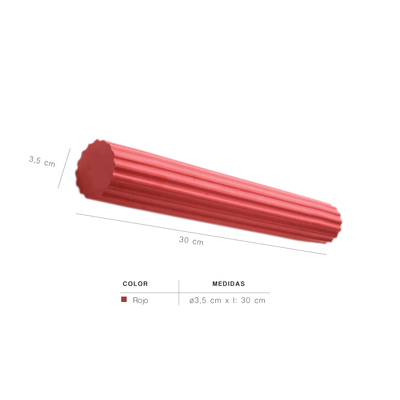 Barra roja flexible en terapia grupal, ideal para ejercicios de fuerza y rehabilitación